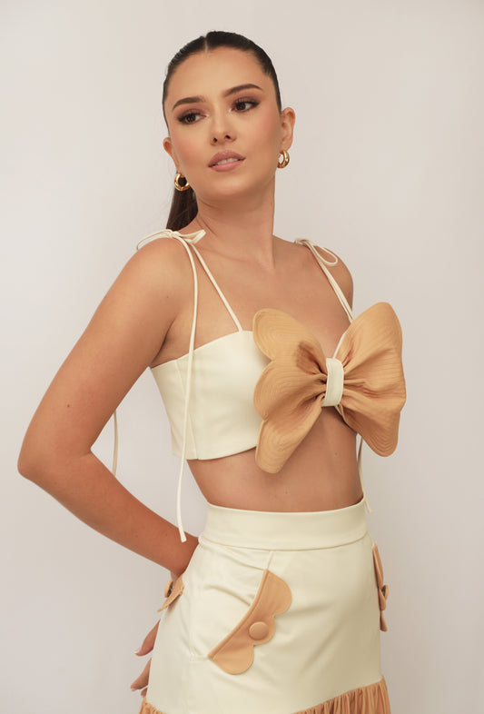 CROPTOP TULUM • Crema/Dorado